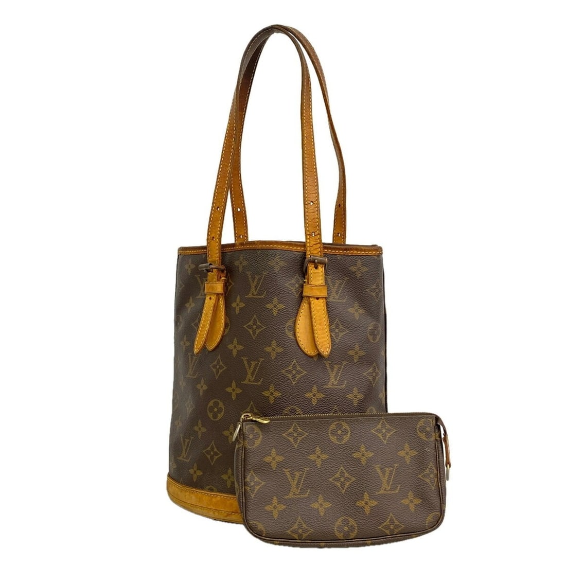 Louis Vuitton Monogram Bucket PM Tote Bag M42238 Brown (Women's): --- Catalog ---Category: SizeSize (HxWxD): 26.5cm x 23cm x 16cm / 10.43'' x 9.05'' x 6.29''Category: DesignType: Tote bagColor: BrownGender: WomenCategory: GeneralMPN: M42238Brand: Louis Vuitton--- It