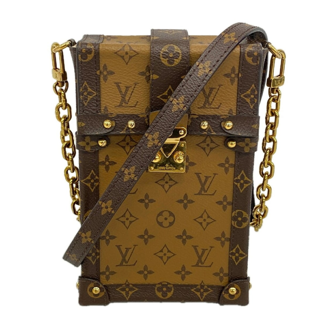 Louis Vuitton Monogram Reverse Pochette Trunk Vertical Shoulder Bag M67873 Brown Women's: --- Catalog ---Category: SizeSize (HxWxD): 17.5cm x 11.5cm x 4cm / 6.88'' x 4.52'' x 1.57''Category: DesignType: Shoulder bagColor: BrownGender: WomenCategory: GeneralMPN: M67873Brand: Louis Vuitton--