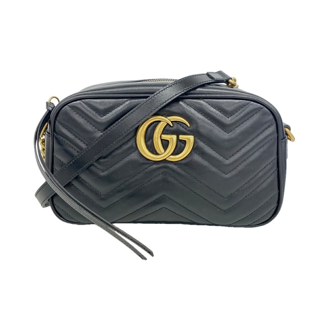 Gucci GG Marmont Shoulder Bag 447632 Leather Black Women's (1 of 8)