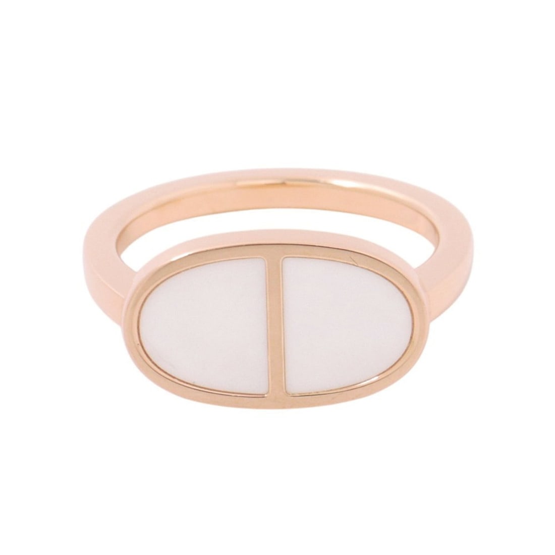 Hermes Chaine d'Ancre Verso Ring, 18KPG Pink Gold, White Ceramic, Ring Size 53. (HERMES ring): --- Catalog ---Category: SizeUS Size: 6.5Brand Size: 53Category: DesignType: Band ringGender: WomenMaterial: Ceramic, Pink gold (18K)Category: GeneralBrand: HermesCountry of Origin: France--- Item Lis