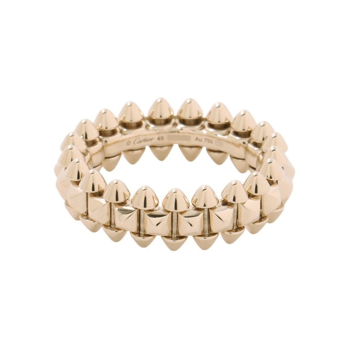 Cartier Clash de Ring, Small Model SM, 18K Yellow Gold, Ring Size 55, B4238400.: --- Catalog ---Category: SizeUS Size: 5Brand Size: 49Category: DesignType: Band ringGender: WomenMaterial: Yellow gold (18K)Category: GeneralBrand: Cartier--- Item List ---Section: ConditionRanking: R
