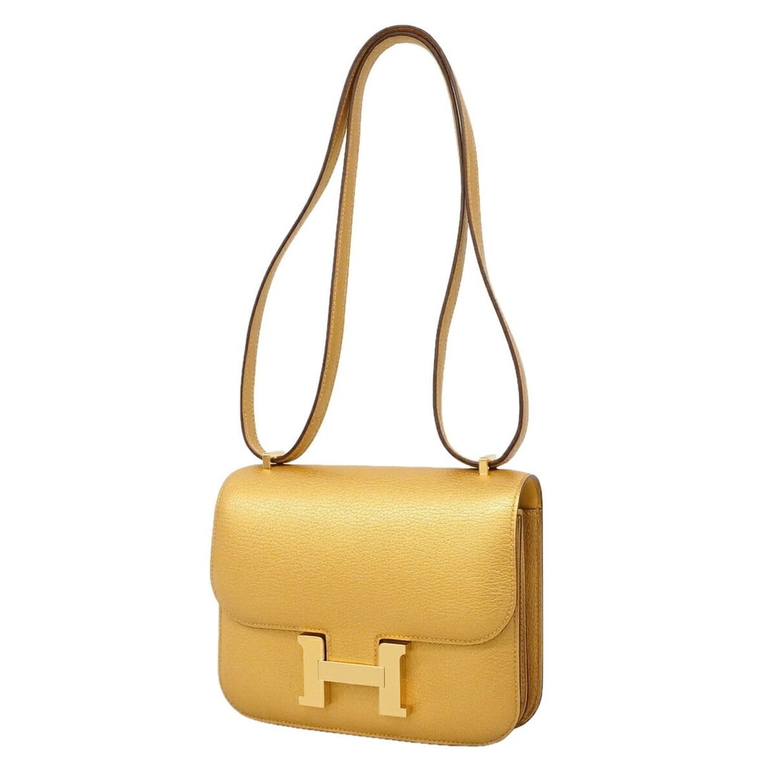 Hermes Constance Mini Chevre Mysore Shoulder Bag, W Stamp, Women's: --- Catalog ---Category: SizeSize (HxWxD): 16cm x 18.5cm x 5.5cm / 6.29'' x 7.28'' x 2.16''Category: DesignType: Shoulder bagColor: GoldGender: WomenMaterial: Chevre myzore leather Hardware Color: Gol