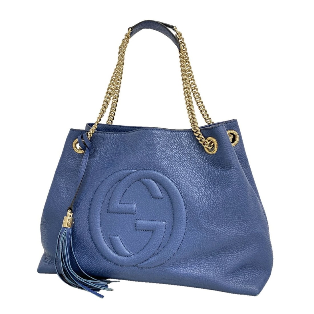 Gucci Soho Shoulder Bag 536196 Leather Blue Champagne Women's: --- Catalog ---Category: SizeSize (HxWxD): 25cm x 37.5cm x 14cm / 9.84'' x 14.76'' x 5.51''Category: DesignType: Shoulder bagColor: BlueGender: WomenMaterial: Leather Hardware Color: Champagne goldCat