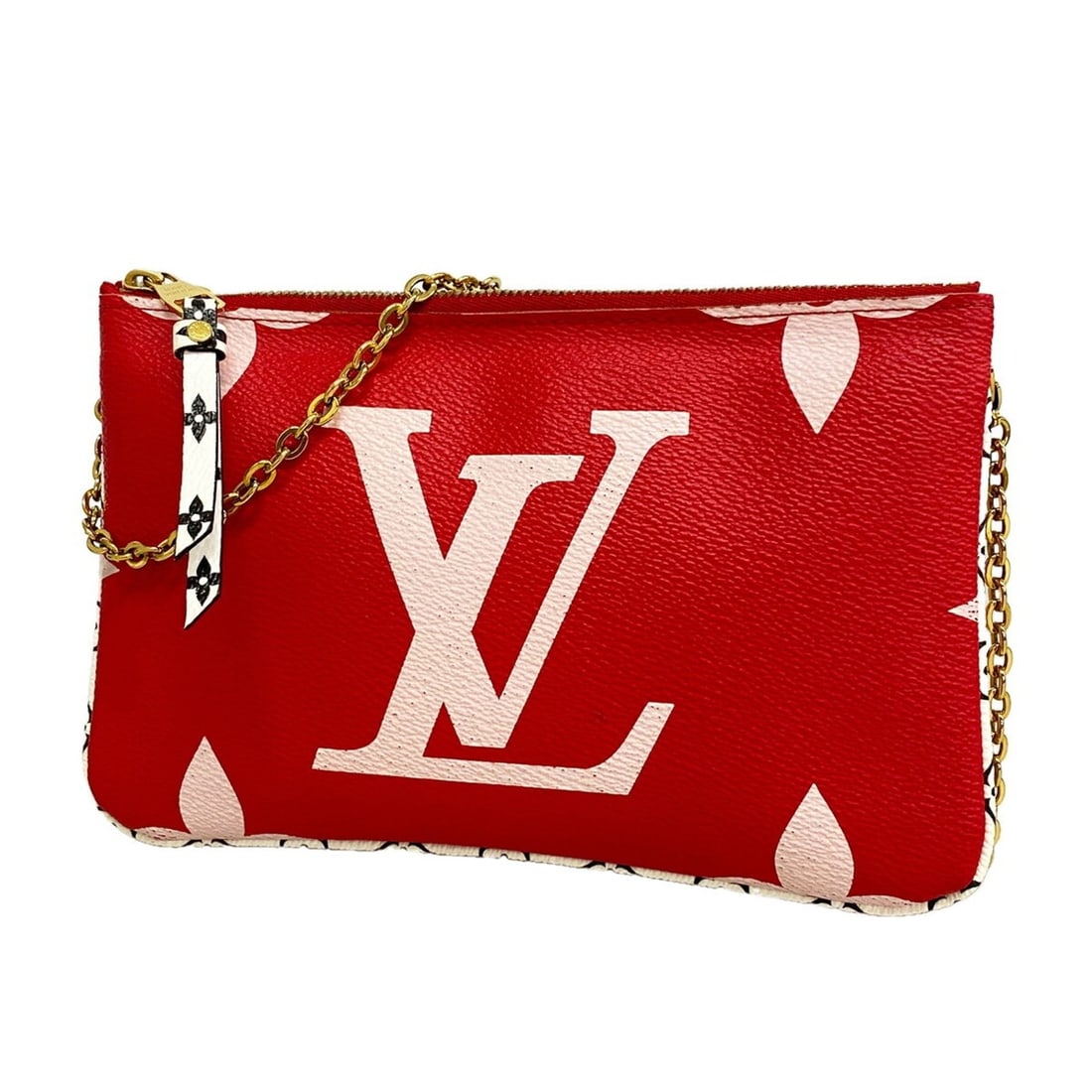 Louis Vuitton Monogram Giant Pochette Double Zip Shoulder Bag M67561 Pink Rouge (Women's): --- Catalog ---Category: SizeSize (HxWxD): 13.5cm x 21cm x 3cm / 5.31'' x 8.26'' x 1.18''Category: DesignType: Shoulder bagColor: Pink, RougeGender: WomenCategory: GeneralMPN: M67561Brand: Louis Vuitt