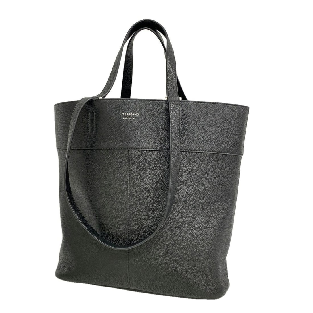 Salvatore Ferragamo Leather Tote Bag, Black, 2-way Bag for Men: --- Catalog ---Category: SizeSize (HxWxD): 35.5cm x 33cm x 12.5cm / 13.97'' x 12.99'' x 4.92''Category: DesignType: Tote bagColor: BlackGender: MenMaterial: Leather Hardware Color: SilverCategory: Gen