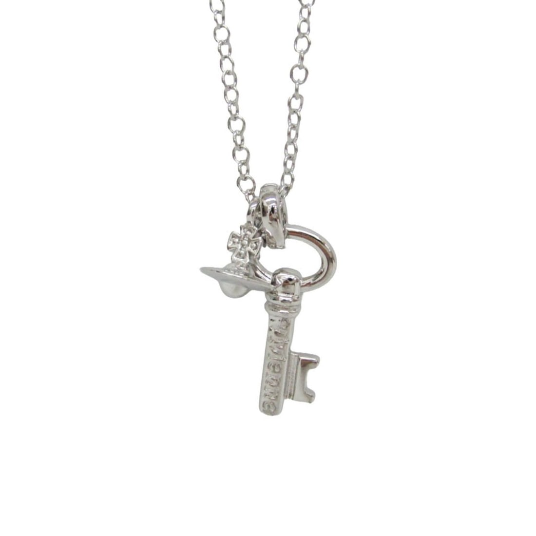 Vivienne Westwood Orb Key Charm Necklace Metal Men,Women Fashion Pendant Necklace (Silver) (1 of 10)