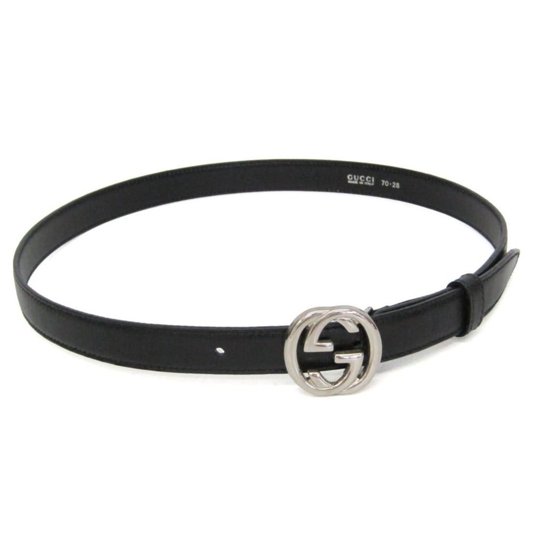 Gucci Gucci Interlocking 036 194 0980 70/28 Women's Leather Standard Belt Black: --- Catalog ---Category: SizeWidth: 2cm / 0.78''Length: 67cm - 72cm / 26.37'' - 28.34''Weight: 60g / 2.11oz.Buckle Size: 3.5cm x 3.3cm / 1.37'' x 1.29''Category: DesignType: Standard beltColor: BlackG