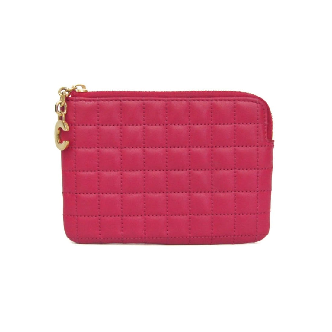Celine Quilted C Charm Women's Leather Coin Purse/coin Case Pink: --- Catalog ---Category: SizeSize (HxWxD): 9cm x 13cm x 5.00mm / 3.54'' x 5.11'' x 0.19''Category: DesignType: Coin purse/coin caseColor: PinkGender: WomenClosure: ZipperMaterial: Leather Inner Pocket