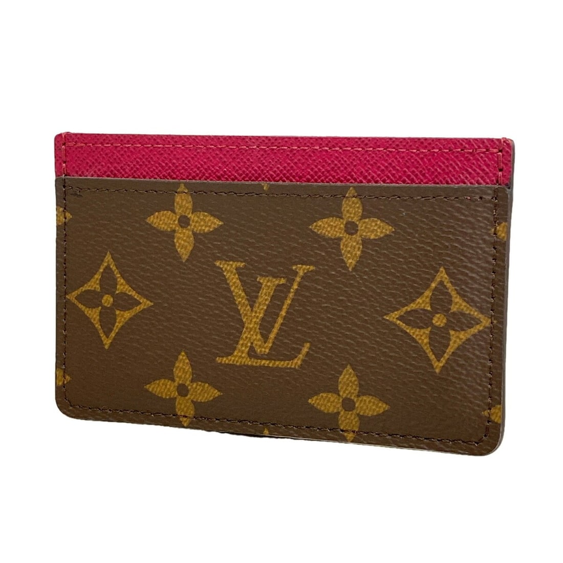 Louis Vuitton Business Card Holder/Card Case, Monogram Portecartes Simple M60703, Fuchsia, Ladies (1 of 6)