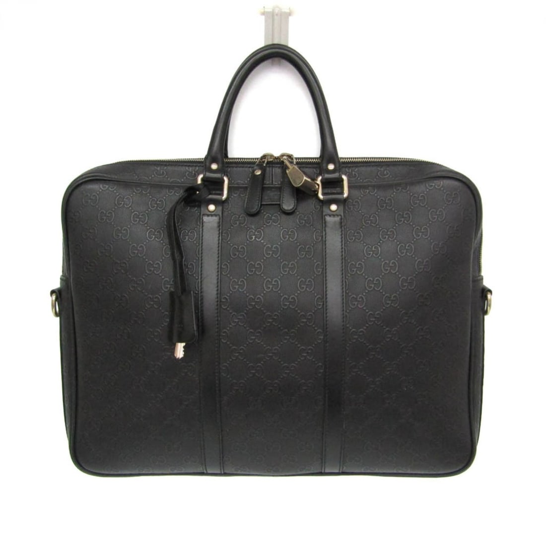 Gucci GG Embossed 208463 Men's Leather Briefcase,Document Case Black: --- Catalog ---Category: SizeHandle Drop: 12.00cm / 4.72''Size (HxWxD): 32cm x 41cm x 6cm / 12.59'' x 16.14'' x 2.36''Handle Length: 37cm / 14.56''Category: DesignType: Briefcase, Document caseColor: 