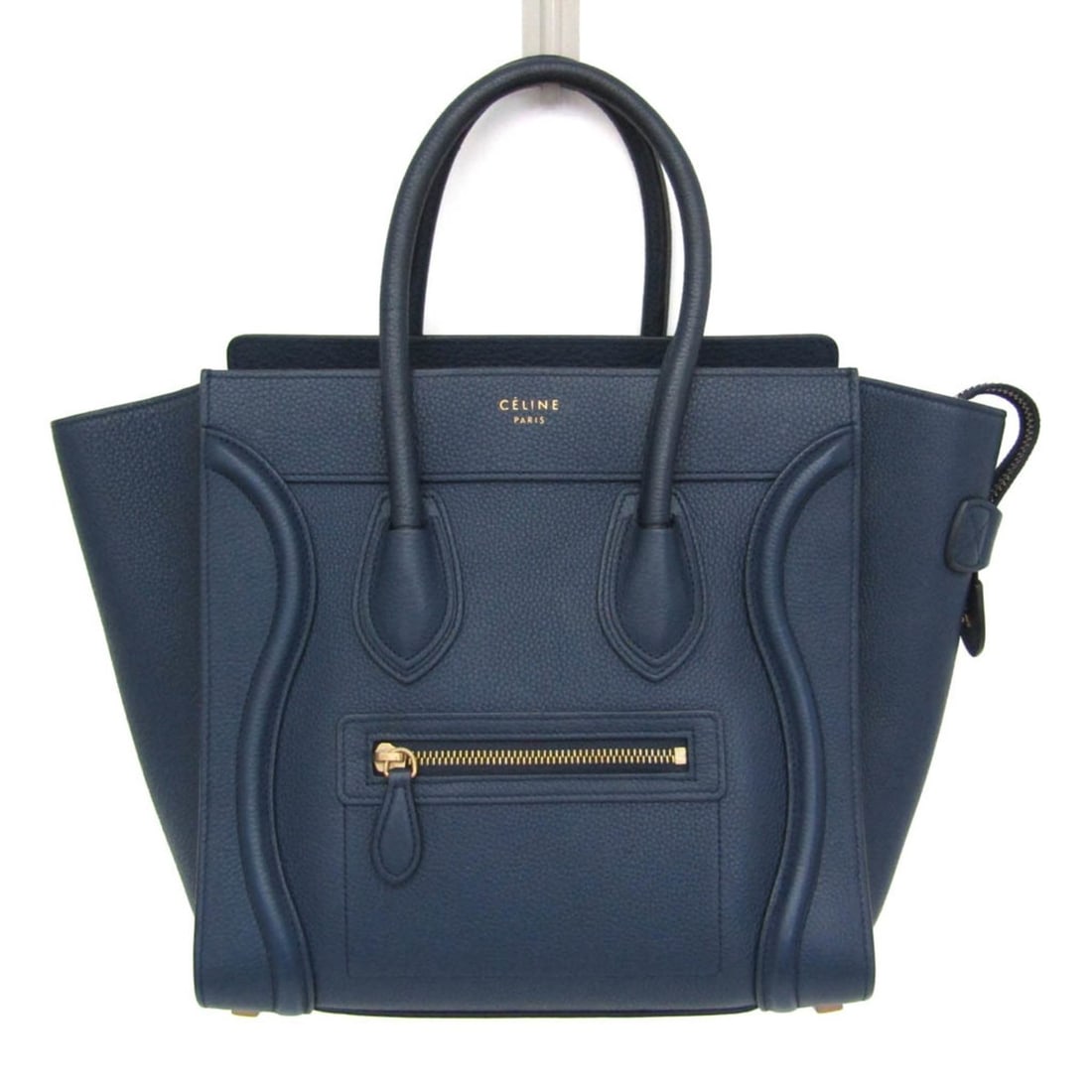 Celine Luggage Micro Shopper 167793 Women's Leather Handbag Navy: --- Catalog ---Category: SizeHandle Drop: 12.50cm / 4.92''Size (HxWxD): 26cm x 27cm x 14cm / 10.23'' x 10.62'' x 5.51''Handle Length: 46cm / 18.11''Category: DesignType: HandbagColor: NavyGender: