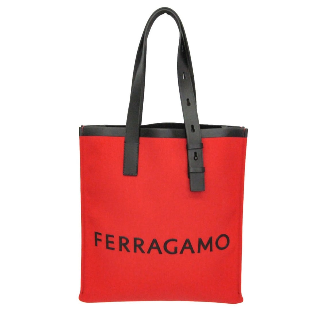Salvatore Ferragamo North South Tote Men's Canvas,Leather Tote Bag Black,Red Color: --- Catalog ---Category: SizeSize (HxWxD): 37cm x 35cm x 9cm / 14.56'' x 13.77'' x 3.54''Handle Length: 35cm - 57cm / 13.77'' - 22.44''Category: DesignType: Tote bagColor: Black, Red colorGender:
