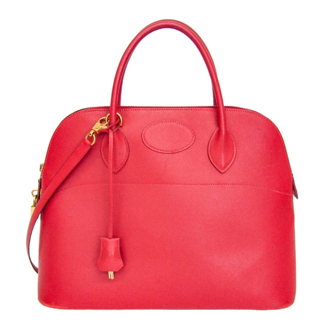 Hermes Bolide 35 Men,Women Courchevel Leather Handbag Red Color: --- Catalog ---Category: SizeSize (HxWxD): 27cm x 35cm x 14cm / 10.62'' x 13.77'' x 5.51''Strap Length: 90cm / 35.43''Handle Length: 35cm / 13.77''Category: DesignType: HandbagColor: Red colorGender: