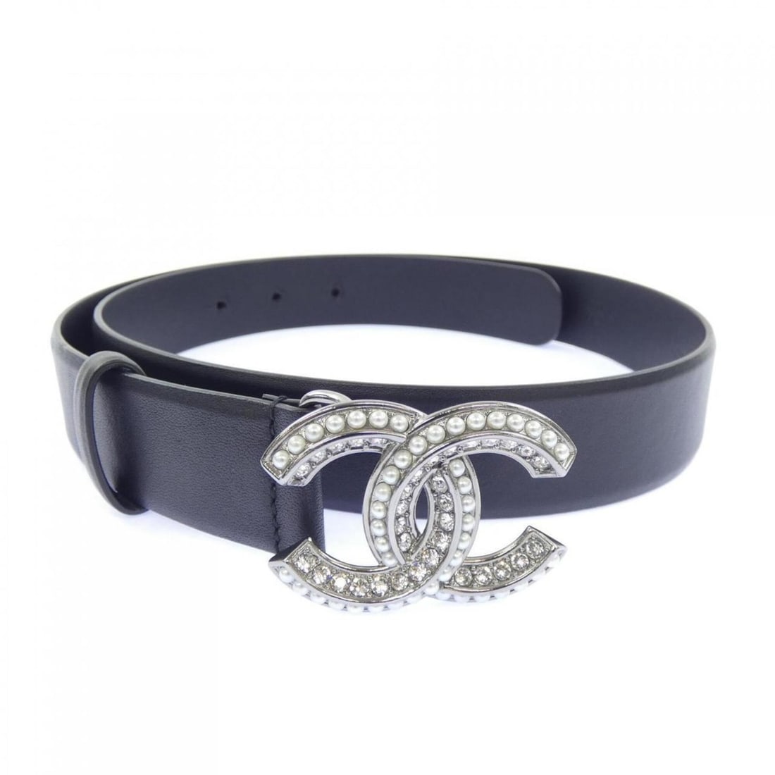 Chanel belt: --- Catalog ---Category: SizeLength: 95.5cm / 37.59''Category: DesignType: Standard beltColor: BlackGender: WomenCategory: GeneralBrand: Chanel--- Item List ---Section: ConditionRanking: Rank A Used