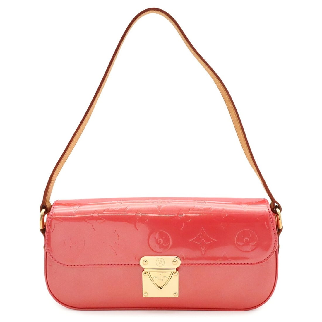 LOUIS VUITTON Louis Vuitton Monogram Vernis Malibu Street Handbag Pochette Mini Tote Enamel: --- Catalog ---Category: SizeWeight: 200g / 7.05oz.Size (HxWxD): 11.5cm x 22cm x 4.5cm / 4.52'' x 8.66'' x 1.77''Category: DesignType: Handbag, PochetteColor: FramboiseGender: WomenMaterial: Leather L