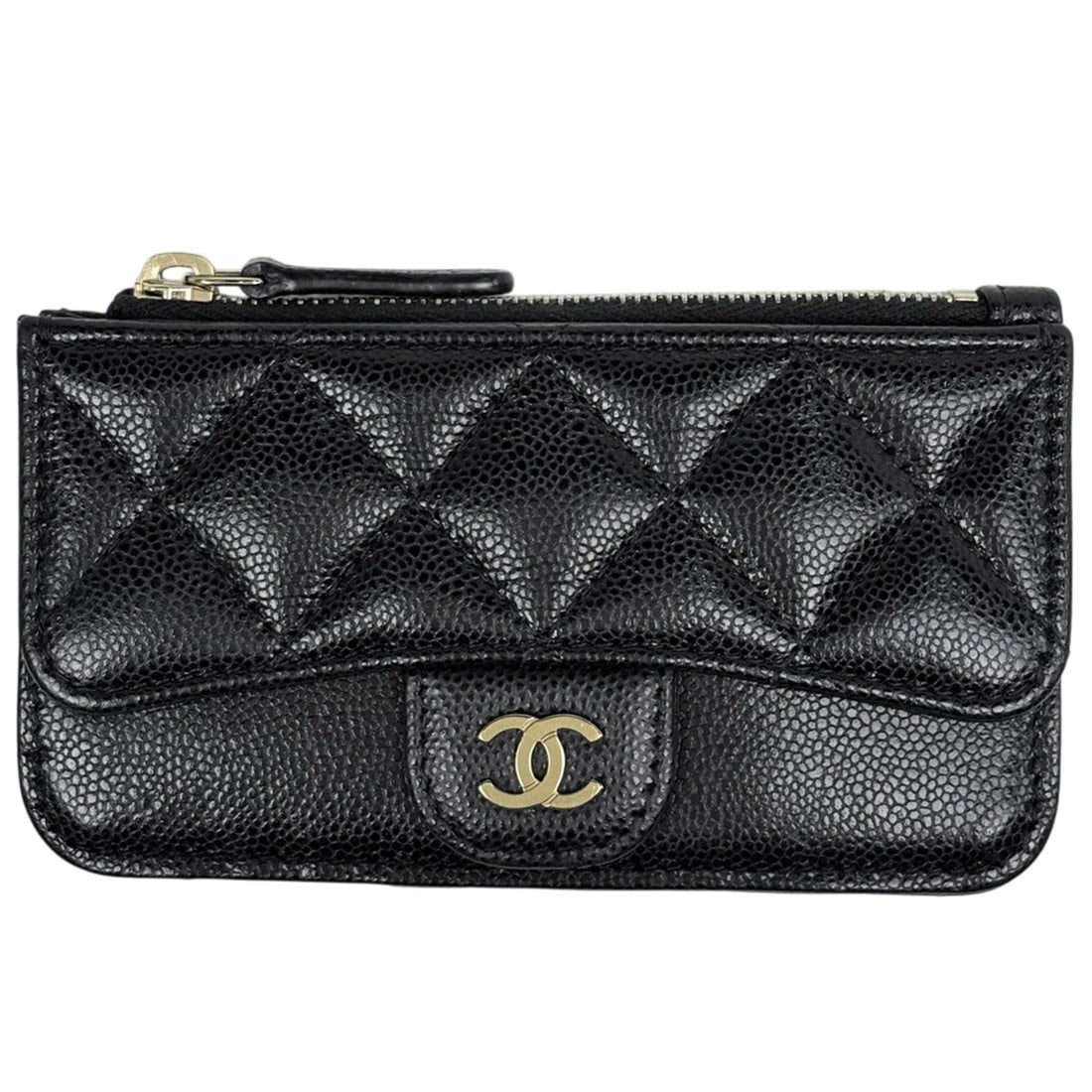 Chanel Coco Mark Wallet/Coin Purse, Business Card Holder/Card Case, Coin Matelassé Caviar Skin,: --- Catalog ---Category: SizeSize (HxWxD): 7cm x 13cm x 1cm / 2.75'' x 5.11'' x 0.39''Category: DesignType: Coin purse/coin caseColor: BlackGender: WomenMaterial: Grained Calfskin Category: GeneralLin