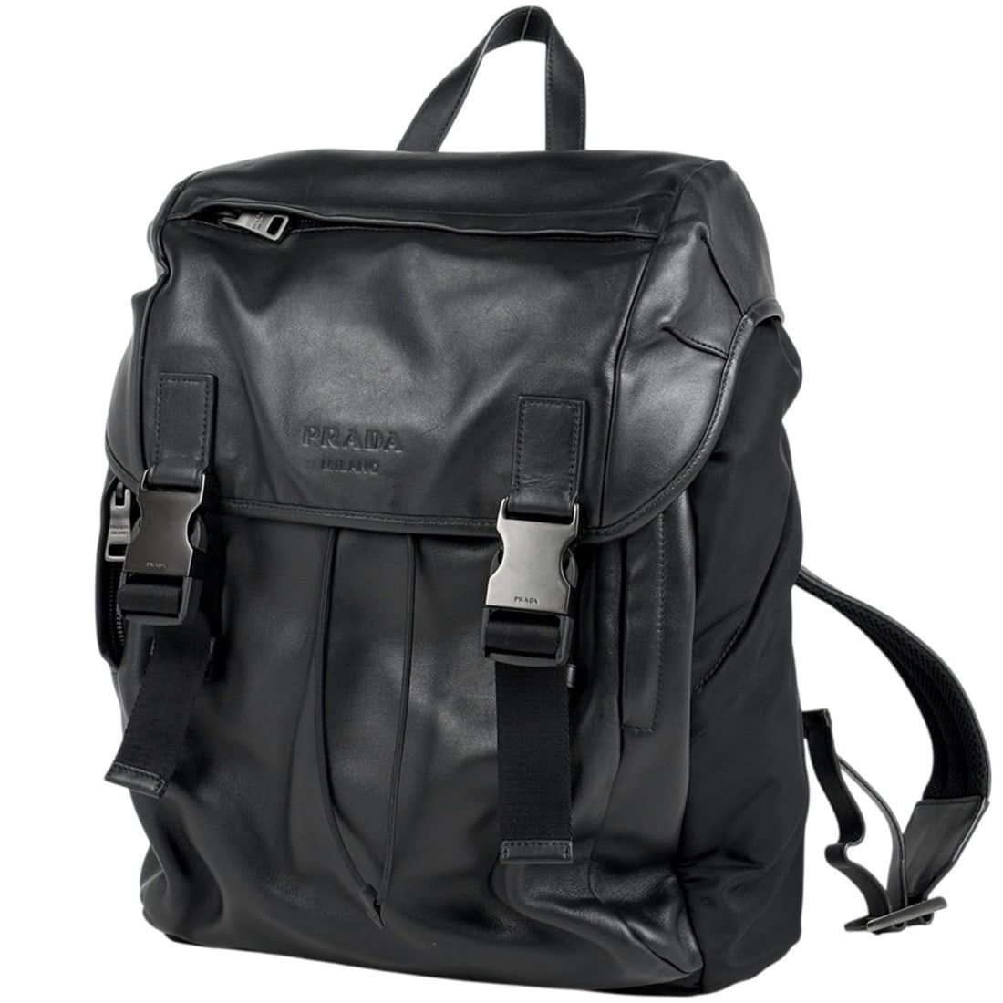 Prada PRADA Logo Backpack, Daypack, Rucksack, Tessuto Nylon, Nero (Black) VZ0062, Men's (1 of 11)