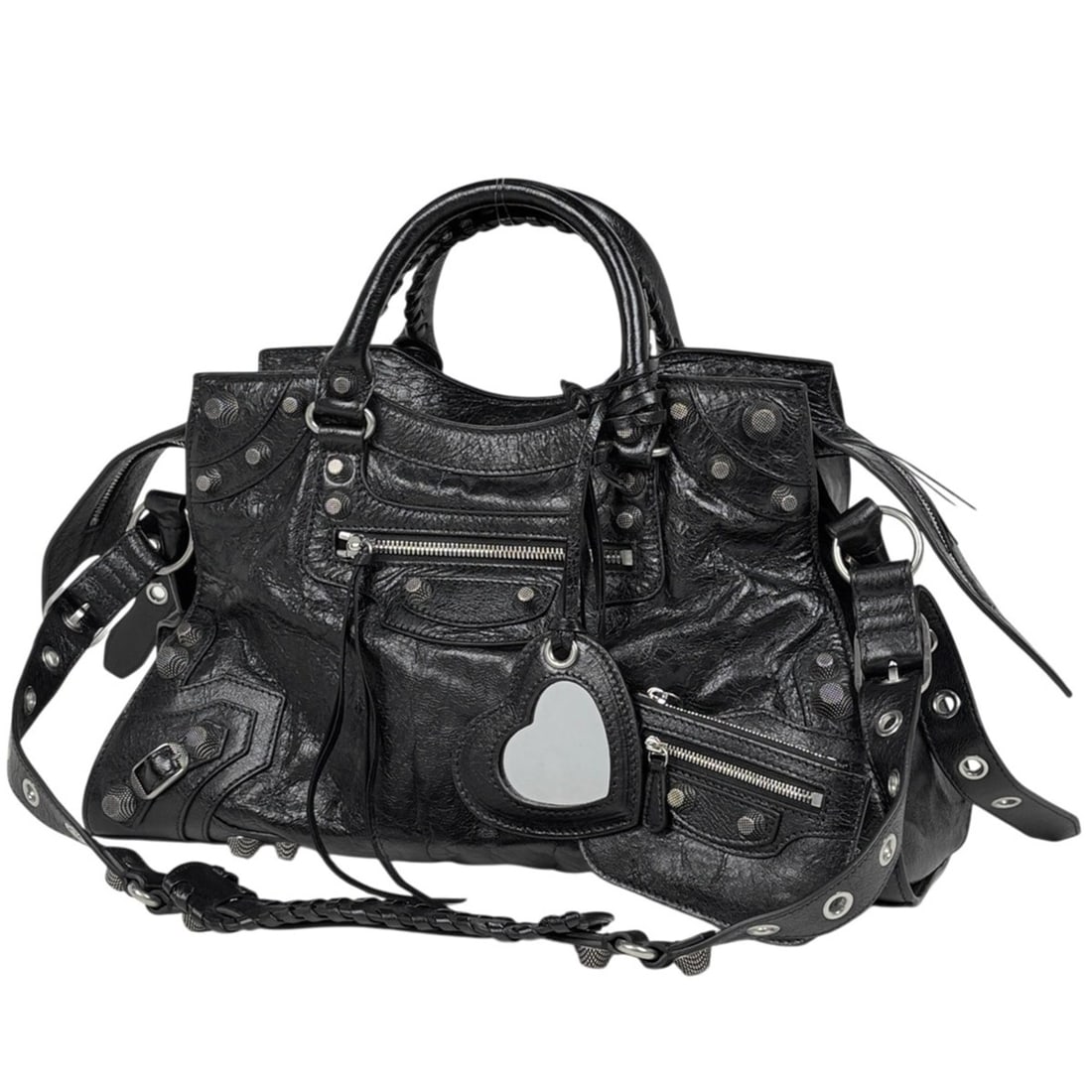 Balenciaga Neo Cagol City Handbag, 2-Way, Leather, Black, 700451, Women's: --- Catalog ---Category: SizeSize (HxWxD): 22cm x 38cm x 16cm / 8.66'' x 14.96'' x 6.29''Category: DesignType: HandbagColor: BlackGender: WomenMaterial: Leather Category: GeneralBrand: Balenciaga--- I