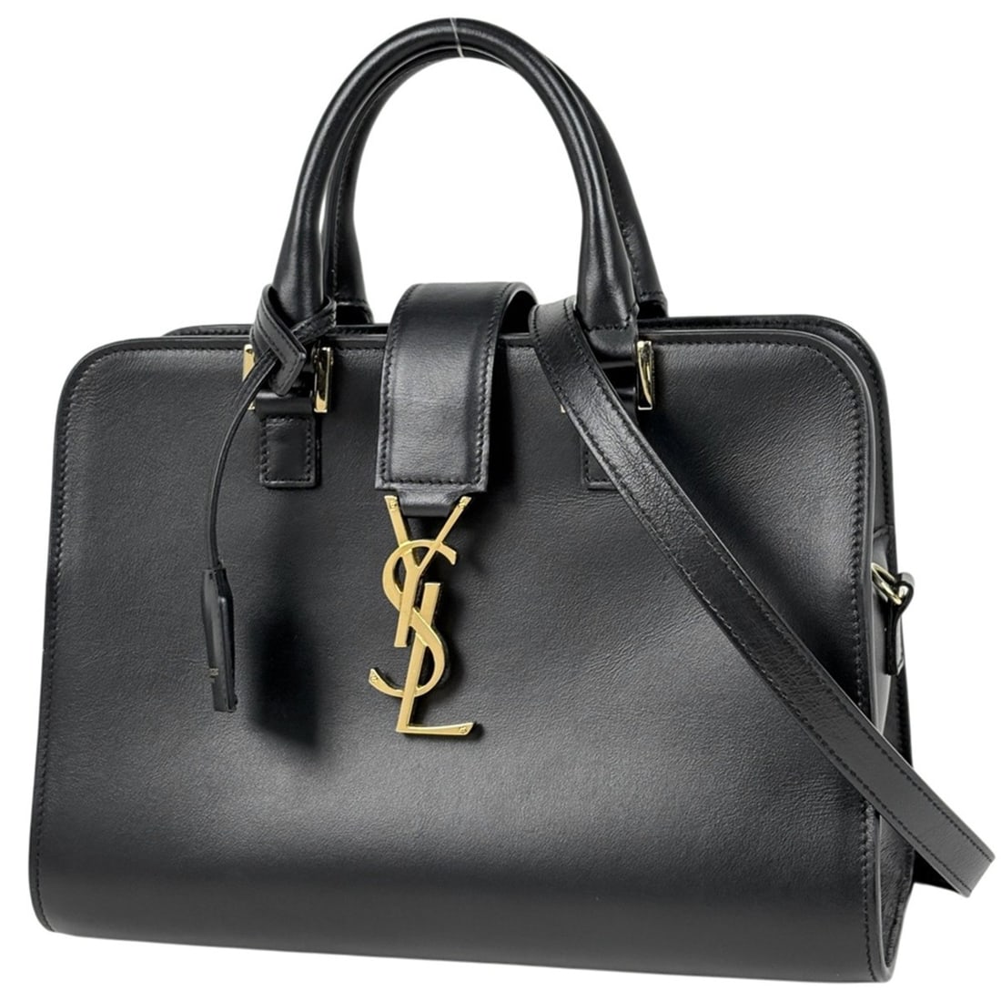 Yves Saint Laurent Baby Cabas Handbag, 2-way, Leather, Black, 568853, Women's: --- Catalog ---Category: SizeSize (HxWxD): 18.5cm x 26cm x 12cm / 7.28'' x 10.23'' x 4.72''Category: DesignType: HandbagColor: BlackGender: WomenMaterial: Leather Category: GeneralBrand: Yves Saint La