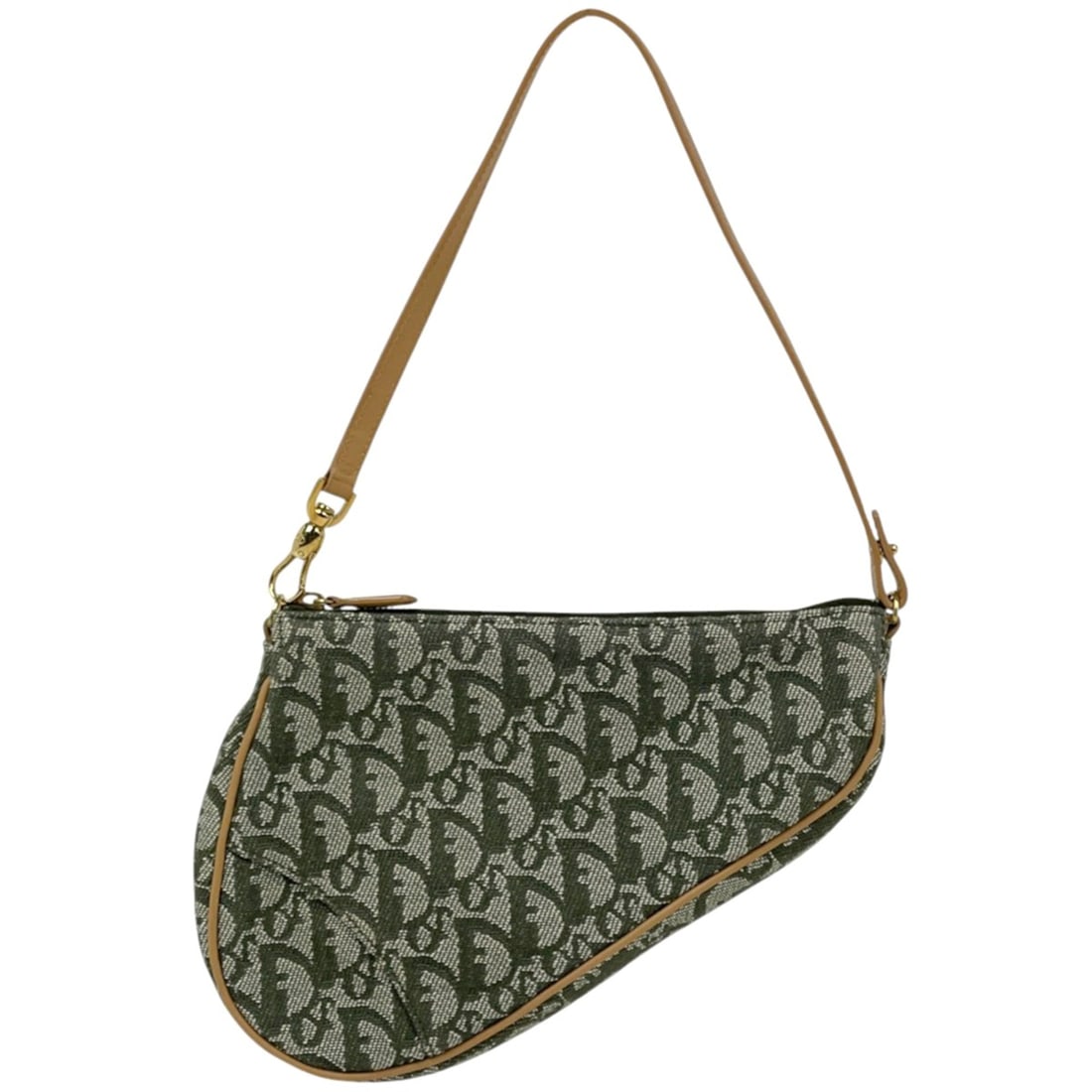 Christian Dior handbag, Trotter pattern, saddle bag, canvas, green, women's.: --- Catalog ---Category: SizeSize (HxWxD): 15cm x 22cm x 4cm / 5.9'' x 8.66'' x 1.57''Category: DesignType: Saddle bagColor: GreenGender: WomenMaterial: Canvas , Leather Category: GeneralLine: Trotter