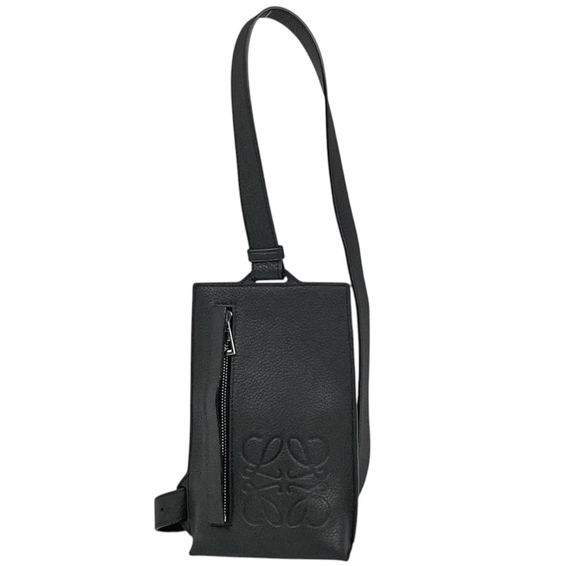 Loewe Anagram Leather Body Bag, Black, Women's: --- Catalog ---Category: SizeSize (HxWxD): 13.5cm x 21.5cm x 5cm / 5.31'' x 8.46'' x 1.96''Category: DesignType: Sling bagColor: BlackGender: WomenMaterial: Leather Category: GeneralBrand: Loewe--- It