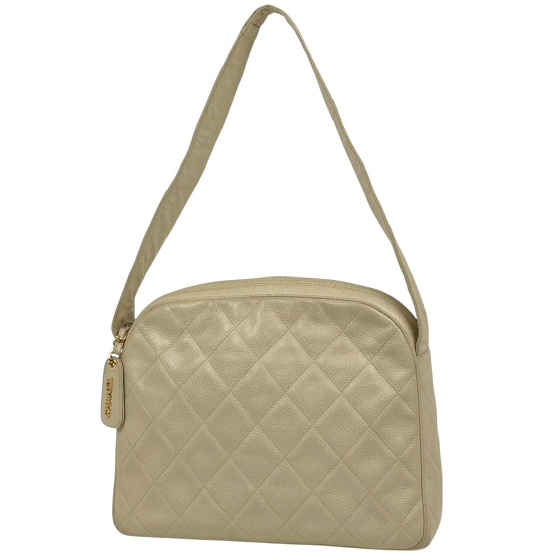 Chanel CHANEL Shoulder Bag Coco Mark Matelassé Leather Cream Women's (1 of 11)