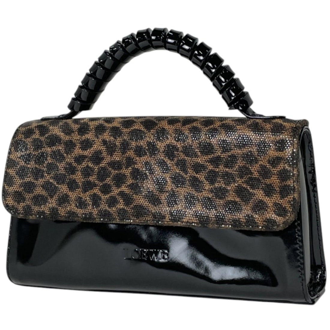 Loewe Velázquez handbag, enamel patent leather, black, women's.: --- Catalog ---Category: SizeSize (HxWxD): 12cm x 22cm x 5.5cm / 4.72'' x 8.66'' x 2.16''Category: DesignType: HandbagColor: BlackGender: WomenMaterial: Patent leather , Leather Category: GeneralBrand