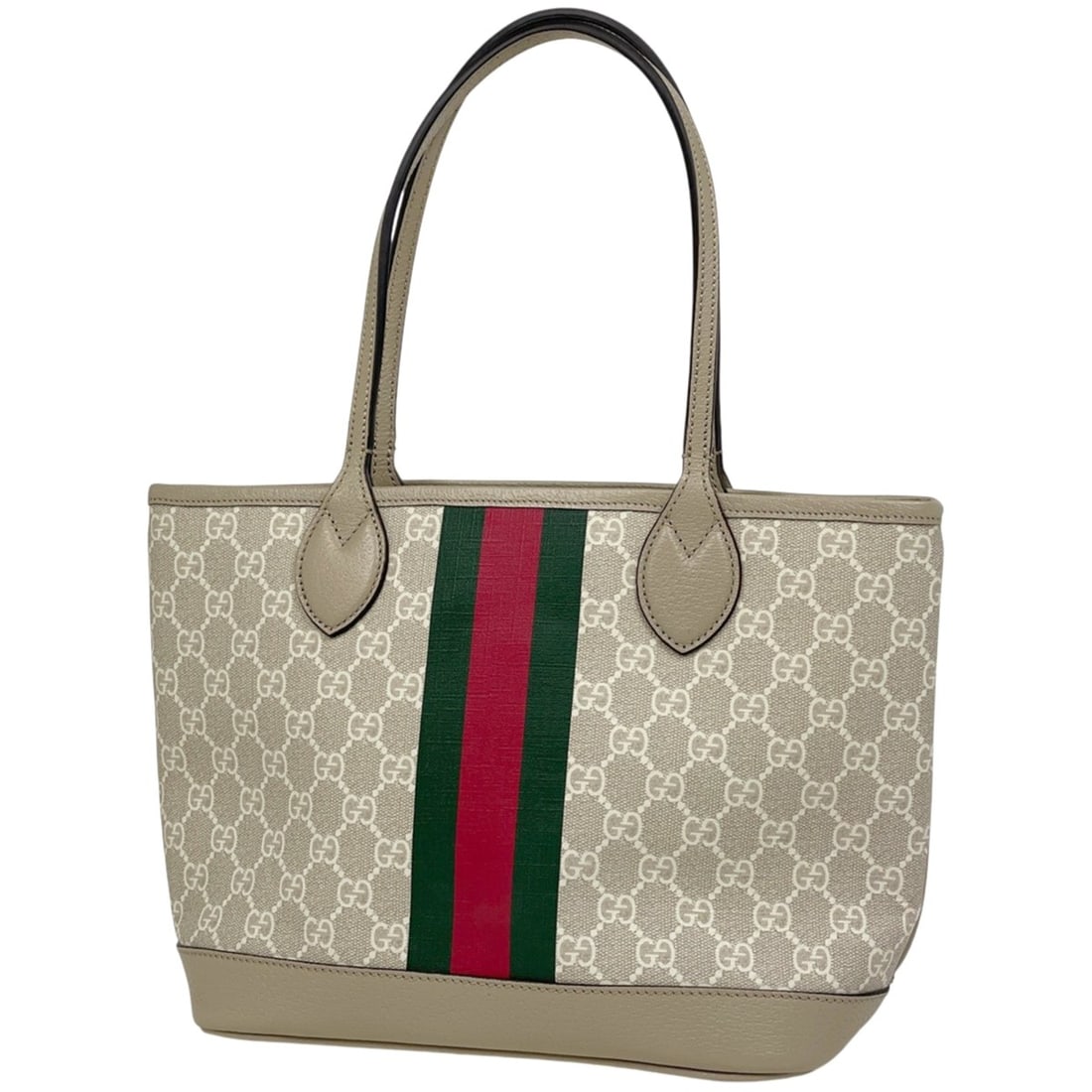 Gucci Ophidia Small Tote Bag, Sherry Line Web GG Supreme Beige, 726762, Women's: --- Catalog ---Category: SizeSize (HxWxD): 21cm x 24.5cm x 11.5cm / 8.26'' x 9.64'' x 4.52''Category: DesignType: Tote bagColor: BeigeGender: WomenMaterial: GG Supreme , Leather Category: GeneralLine: