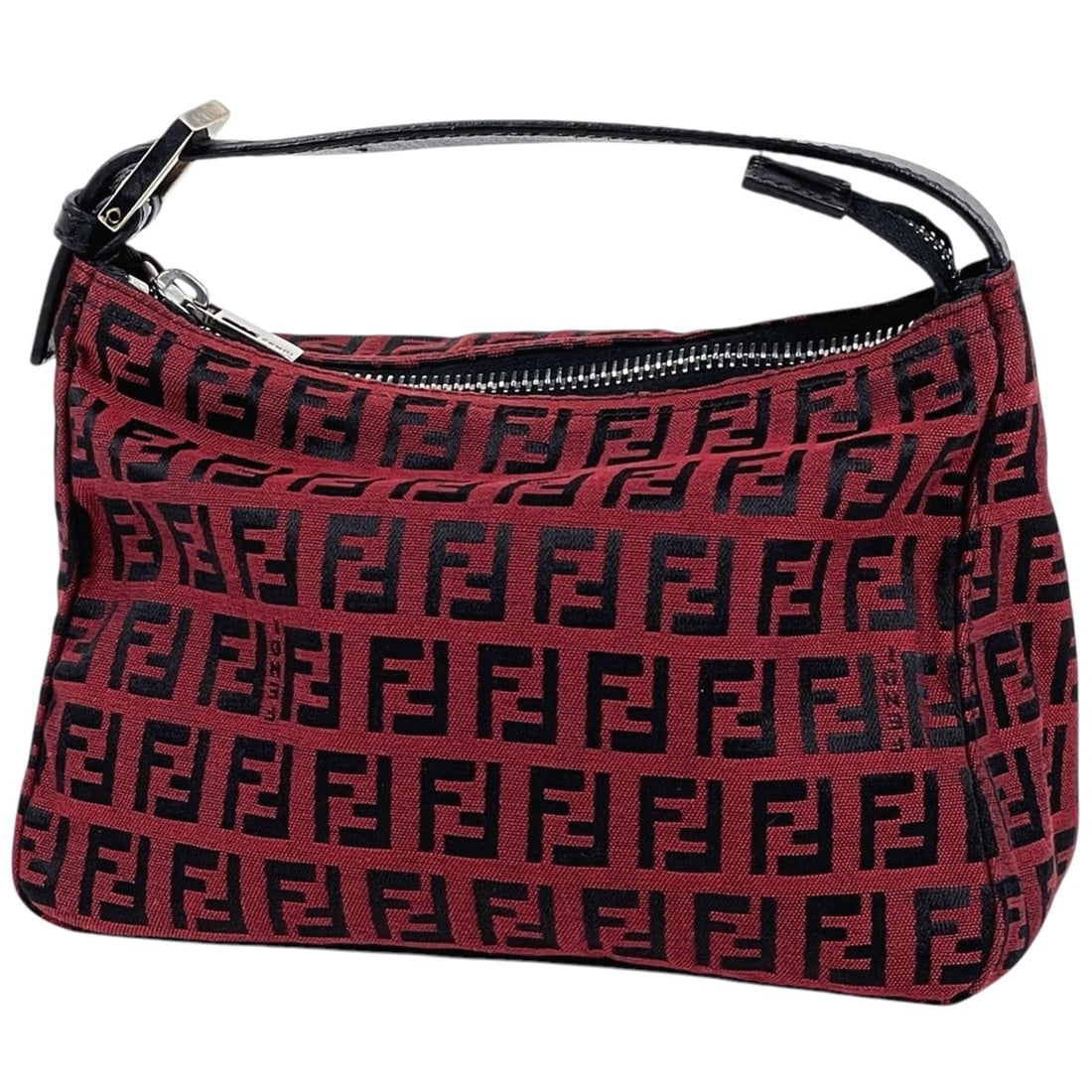 Fendi Zucchino Pattern Mini Handbag Pouch Logo Canvas Red Black 8N0001 Women's: --- Catalog ---Category: SizeSize (HxWxD): 13.5cm x 19cm x 8cm / 5.31'' x 7.48'' x 3.14''Category: DesignType: HandbagColor: Black, Red colorGender: WomenMaterial: Canvas Category: GeneralLine: Zucchi