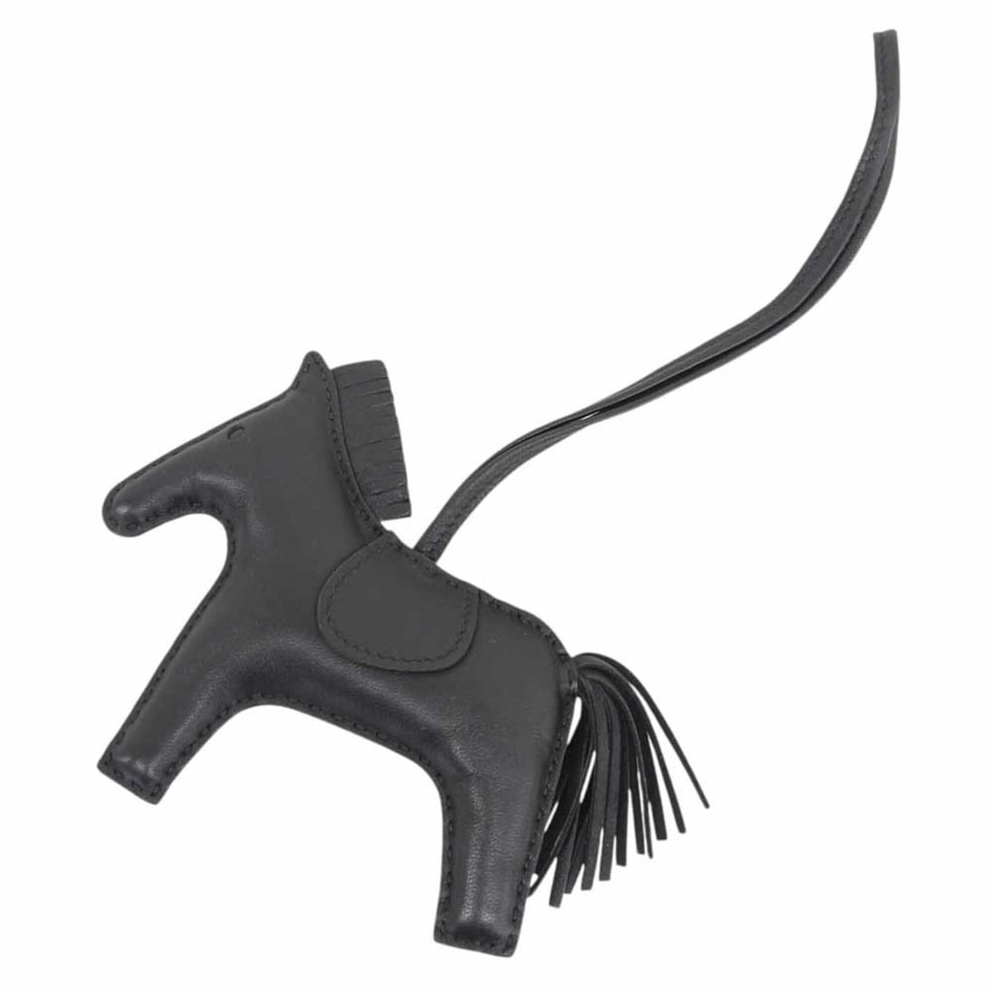Hermes Rodeo MM bag charm (Y stamp) in Agneau Milo leather, black finish.: --- Catalog ---Category: SizeSize (HxWxD): 255.00mm x 125.00mm / 10.04'' x 4.92''Category: DesignType: Handbag charmColor: BlackGender: Men,WomenMaterial: Agneau MiloCategory: GeneralBrand: Hermes--- 