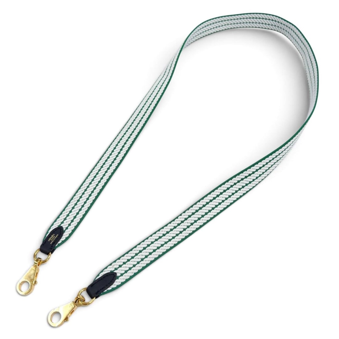 HERMES Hermes Canvas Leather Gold Hardware Bandoulière Sangle Cordage 25mm Shoulder Strap White (1 of 10)