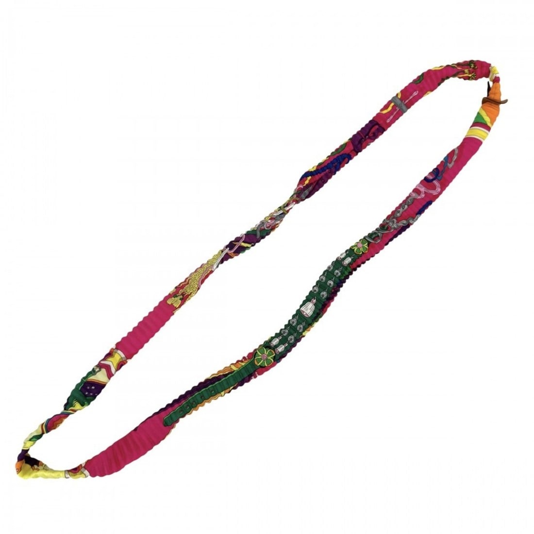 Hermes Petit H Silk Necklace for Women, Pleated, Multicolored: --- Catalog ---Category: SizeWidth: 20mm / 0.79''Neck Circumference: 133 cm / 52.36''Category: DesignColor: Multi-colorGender: WomenMaterial: SilkNecklace Type: NecklaceCategory: GeneralBrand: Hermes-