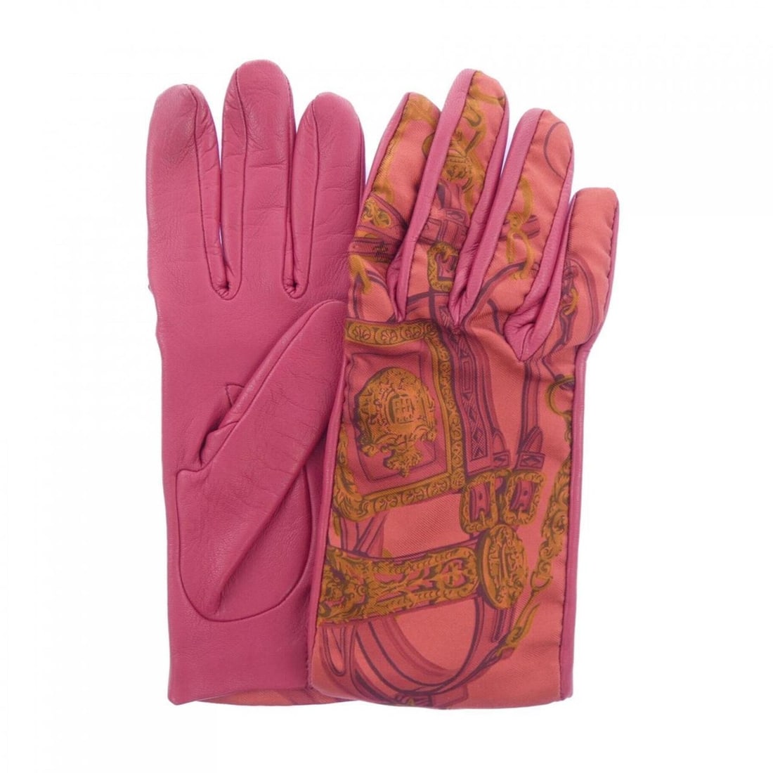 Hermes gloves: --- Catalog ---Category: SizeHand Width: 17cm / 6.69''Category: DesignType: Warm glovesColor: Pink, Red colorGender: WomenCategory: GeneralBrand: Hermes--- Item List ---Section: ConditionRanking: Rank