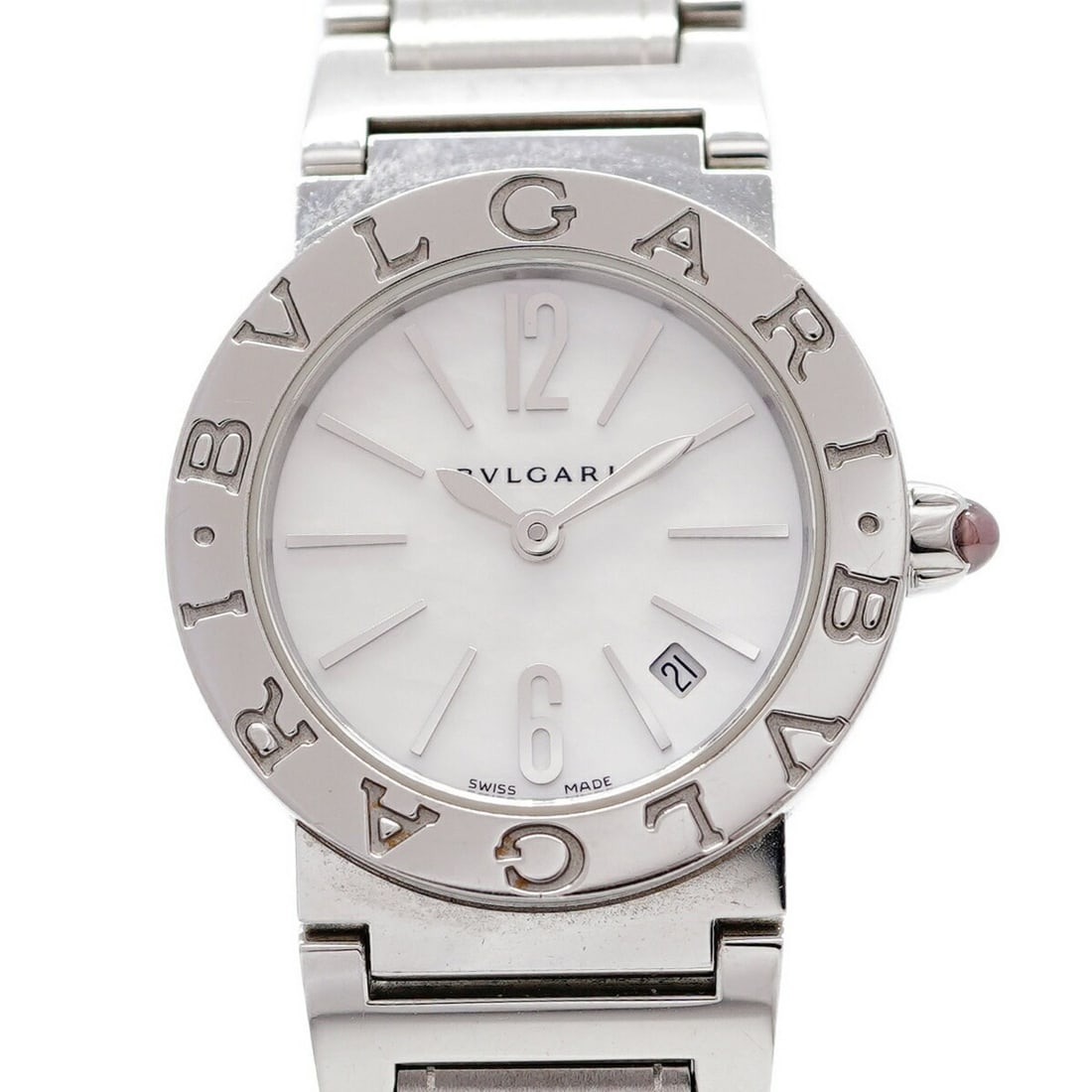 Bulgari BBL26S White Dial Women's Watch: --- Catalog ---Category: SizeWrist Size: 13.5cm / 5.31''Case Diameter: 26mm / 1.02''Category: DesignType: WristwatchGender: WomenColor (Dial): WhiteMaterial (Band): Stainless steelCategory: GeneralMPN