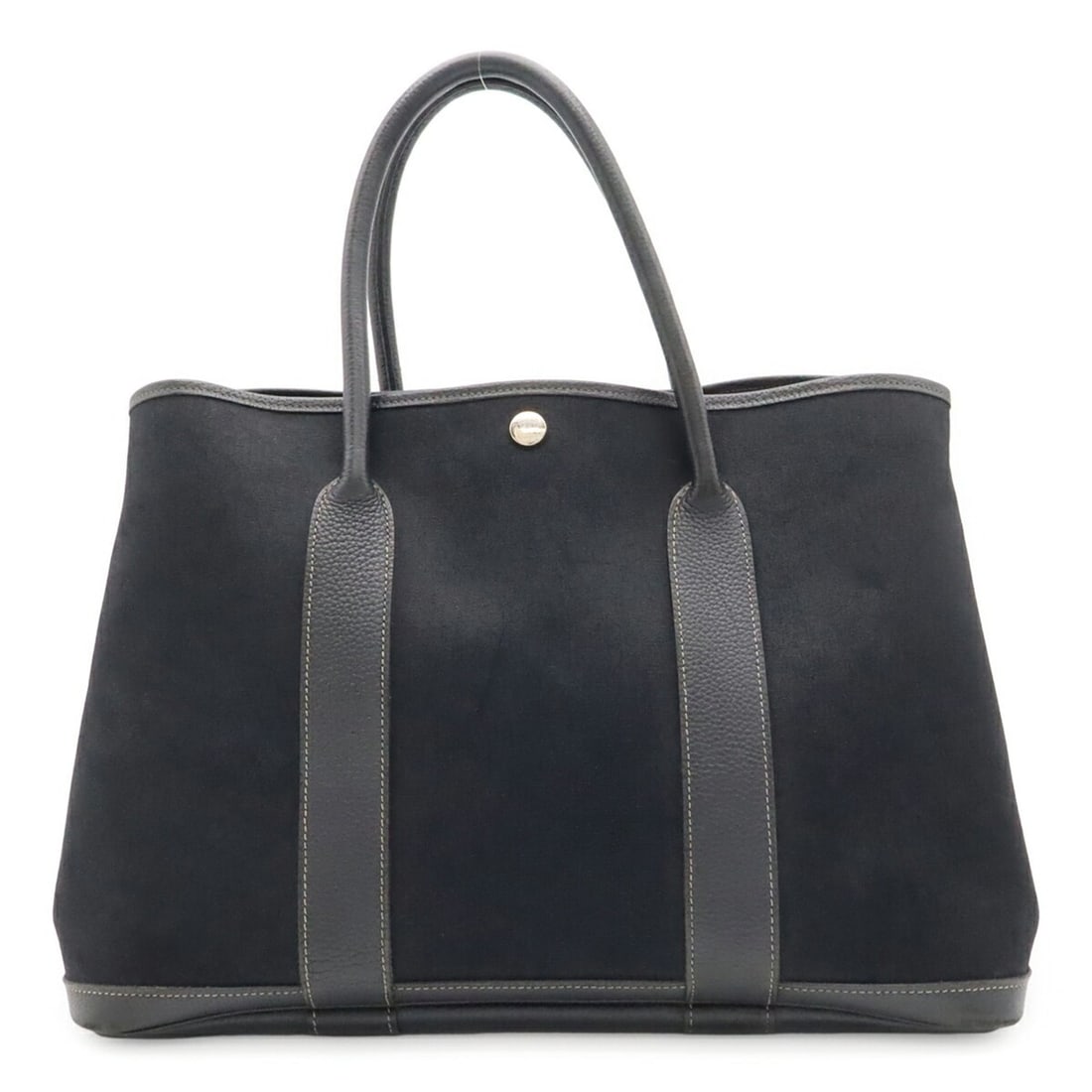 HERMES Garden PM Tote Bag, Handbag, Shoulder Toile Officier Leather, Black, ?J Stamp: --- Catalog ---Category: SizeSize (HxWxD): 26cm x 36.5cm x 18cm / 10.23'' x 14.37'' x 7.08''Category: DesignType: Handbag, Shoulder bag, Tote bagColor: BlackGender: WomenMaterial: Toile officier Categ