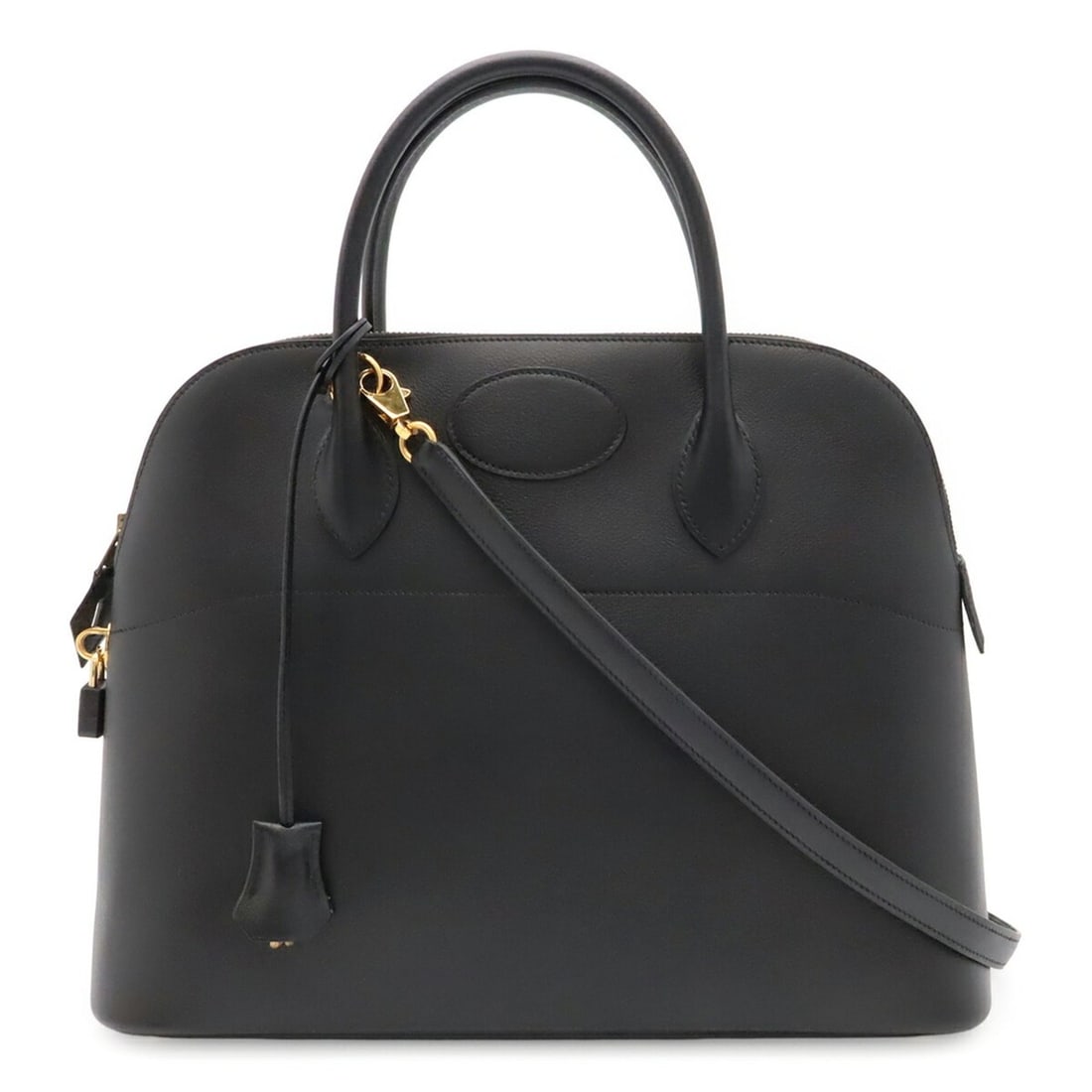 HERMES Bolide 35 Handbag Tote Bag Shoulder Leather Black B Stamp: --- Catalog ---Category: SizeSize (HxWxD): 27cm x 35cm x 13.5cm / 10.62'' x 13.77'' x 5.31''Category: DesignType: Handbag, Shoulder bag, Tote bagColor: BlackGender: WomenMaterial: Leather Category: Ge