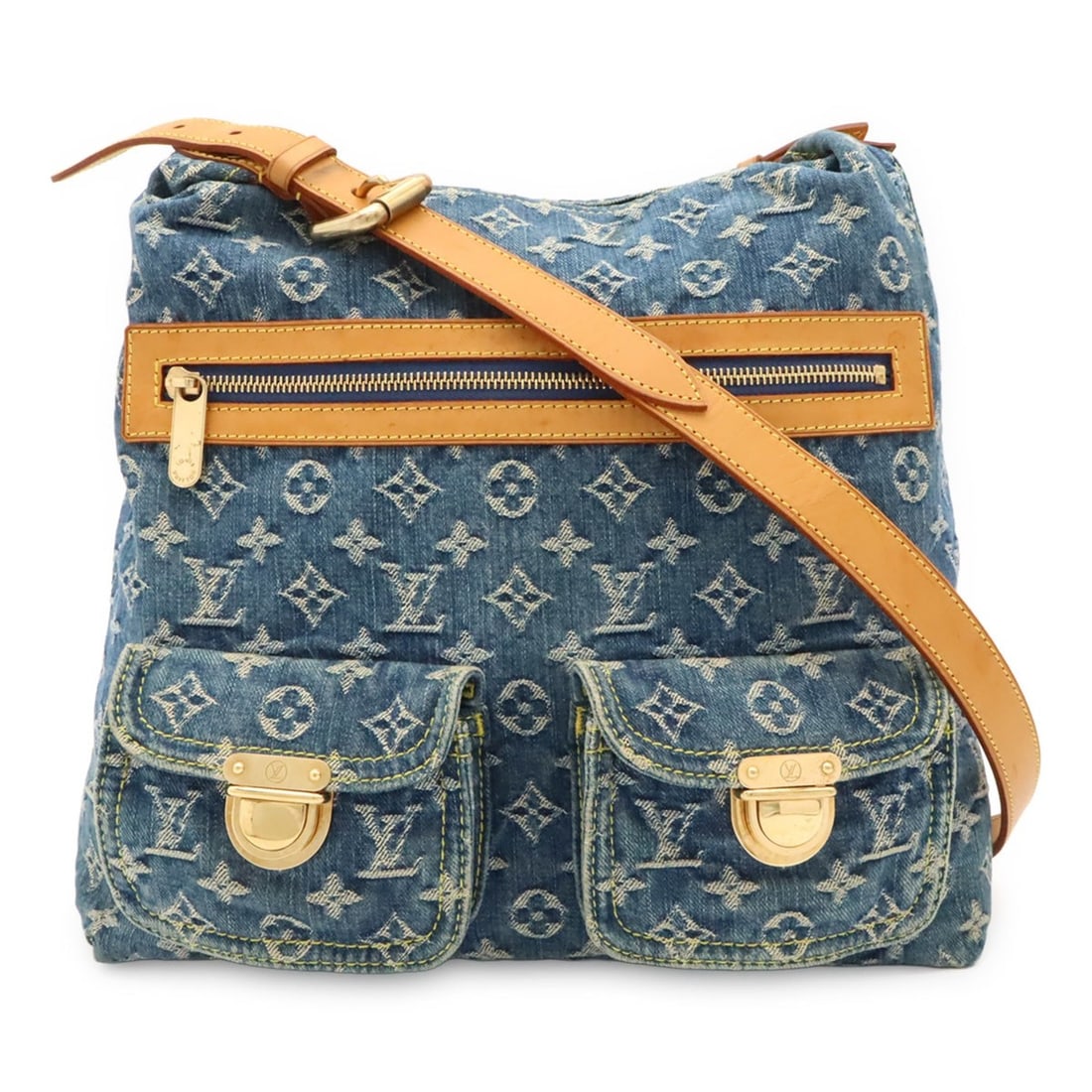 LOUIS VUITTON Louis Vuitton Monogram Denim Baggy GM Shoulder Bag with Long Strap, Blue, M95048: --- Catalog ---Category: SizeSize (HxWxD): 32cm x 32cm x 10cm / 12.59'' x 12.59'' x 3.93''Category: DesignType: Shoulder bagColor: Blue, MonogramMaterial: Monogram Denim Category: GeneralMPN: M95048Br
