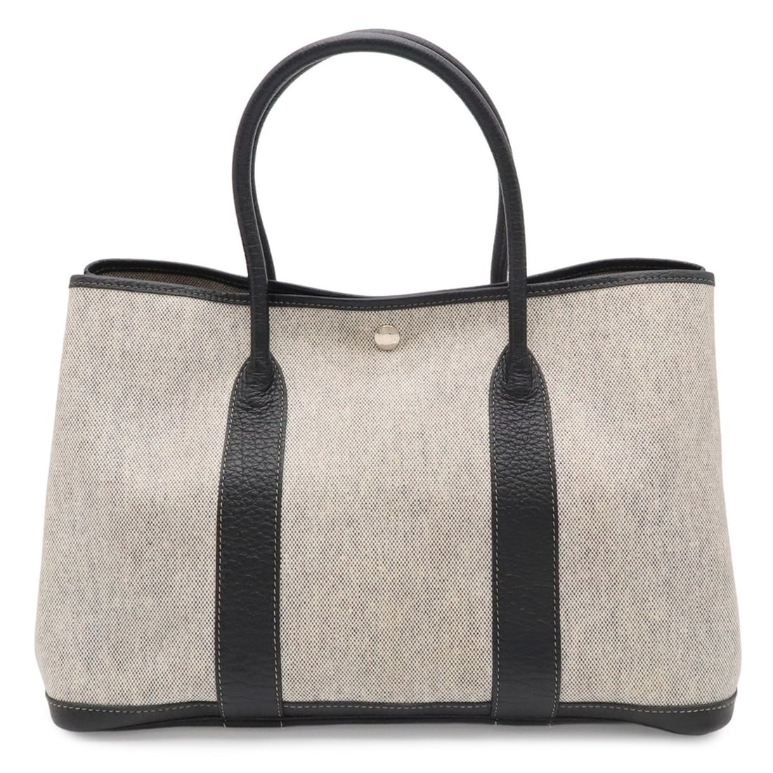 HERMES Garden PM Tote Bag, Shoulder Handbag, Toile H Canvas Leather, Black: --- Catalog ---Category: SizeSize (HxWxD): 26cm x 36cm x 18cm / 10.23'' x 14.17'' x 7.08''Category: DesignType: Handbag, Shoulder bag, Tote bagColor: Black, GrayGender: WomenMaterial: Toile H Category
