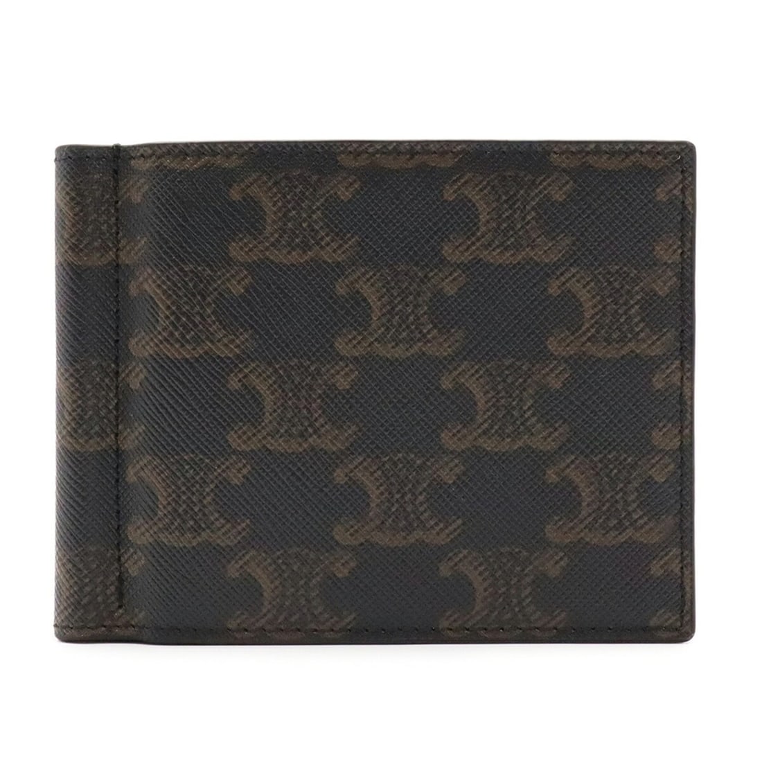 CELINE Triomphe Bi-fold Wallet, Bill Clip Style, Coated Canvas Leather, Black: --- Catalog ---Category: SizeSize (HxWxD): 9cm x 11.5cm / 3.54'' x 4.52''Category: DesignType: Wallet (bi-fold)Color: Black, BrownGender: Women,MenMaterial: Coated canvas Category: GeneralBrand: Celin