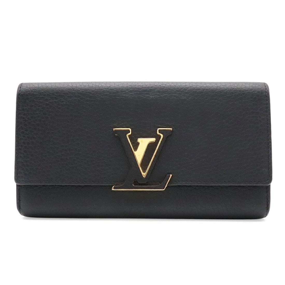 LOUIS VUITTON Portefeuille Capucines Bi-fold Long Wallet, Taurillon Leather, Noir (Black), Fuchsia,: --- Catalog ---Category: SizeSize (HxWxD): 11cm x 20cm / 4.33'' x 7.87''Category: DesignType: Long wallet (bi-fold)Color: Black, Fuchsia, NoirGender: WomenMaterial: Leather Category: GeneralMPN: M6124