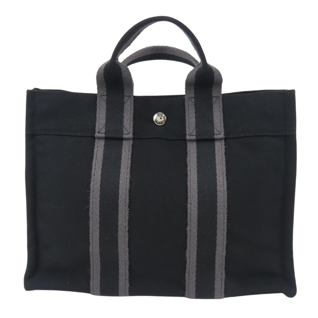 Hermes Fourre-Tout PM Tote Bag, Cotton Canvas, Black/Gray, Women's/Men's (1 of 20)
