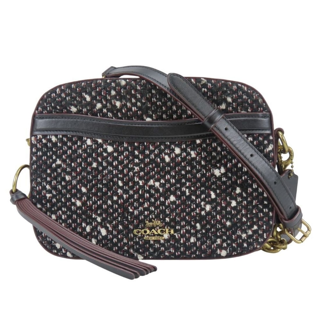 Coach Shoulder Bag 88204 Leather Tweed Black Bordeaux Crossbody Chain Tassel Women's COACH: --- Catalog ---Category: SizeSize (HxWxD): 16.5cm x 21.5cm x 7cm / 6.49'' x 8.46'' x 2.75''Category: DesignType: Shoulder bagColor: Black, BordeauxGender: WomenMaterial: Leather , Tweed Category: Gene