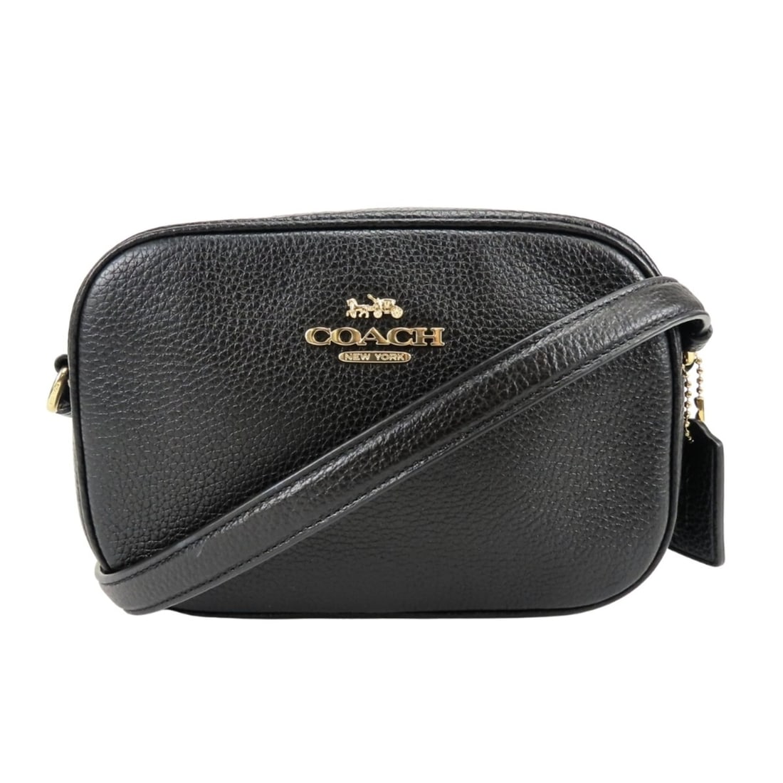 Coach Shoulder Bag Camera CA069 Leather Black Gold Hardware Crossbody Pouch Jamie Women's COACH (1 of 20)