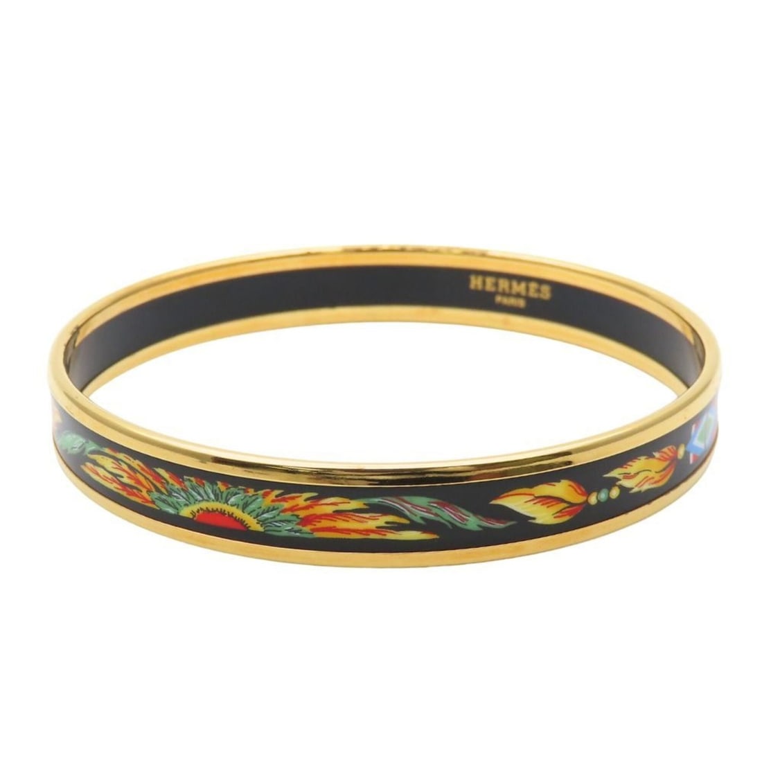 Hermes Bracelet Email PM Enamel Metal Multicolor Black Gold Hardware Cloisonné Women's HERMES: --- Catalog ---Category: SizeLength: 20.5cm / 8.07''Category: DesignType: Charm braceletColor: Black, Multi-colorGender: WomenMaterial: Enamel, MetalCategory: GeneralBrand: Hermes--- Item List ---Sect
