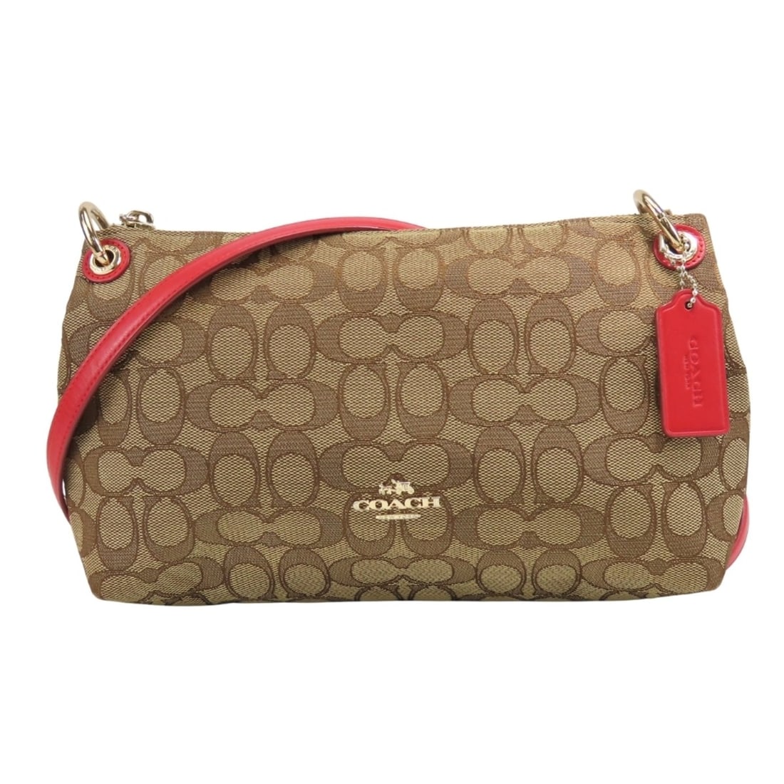 Coach Shoulder Bag F55663 Signature Canvas Leather Beige Red Crossbody Women's COACH: --- Catalog ---Category: SizeSize (HxWxD): 17cm x 28cm x 5.5cm / 6.69'' x 11.02'' x 2.16''Category: DesignType: Shoulder bagColor: Beige, Red colorGender: WomenMaterial: Canvas , Leather Category: Gen
