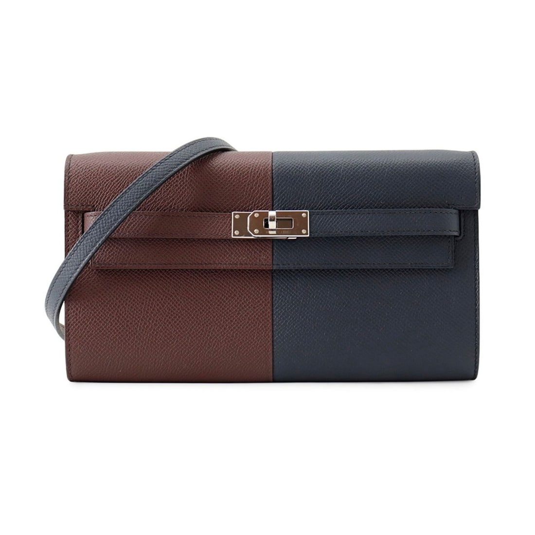 Hermes Kelly Wallet Long to Go Casaque Blue Indigo Rouge Sellier Rose Texas Epsom Leather B Stamp: --- Catalog ---Category: SizeSize (HxWxD): 11.5cm x 20.5cm / 4.52'' x 8.07''Category: DesignType: Chain/Shoulder walletColor: Blue indigoGender: WomenMaterial: Epsom leather Category: GeneralLine: Kel