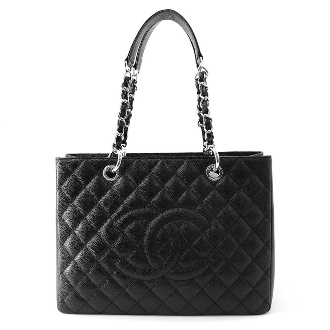 Chanel Chain Tote Bag, Coco Mark, Matelassé GST, Caviar Skin, A50995, CHANEL Shoulder Black, (1 of 20)