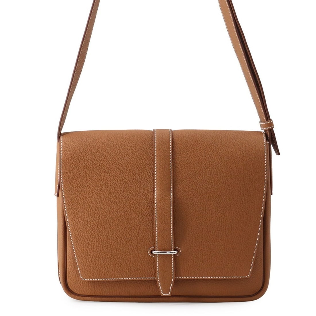 Hermes Steve Wright Junior Shoulder Bag, Gold Togo Leather, W Stamp, HERMES, Men's, Wright, HERMES: --- Catalog ---Category: SizeWeight: 850g / 1.87lb.Size (HxWxD): 22cm x 28.5cm x 4.5cm / 8.66'' x 11.22'' x 1.77''Strap Length: 97cm - 118cm / 38.18'' - 46.45''Category: DesignType: Shoulder bagColor: