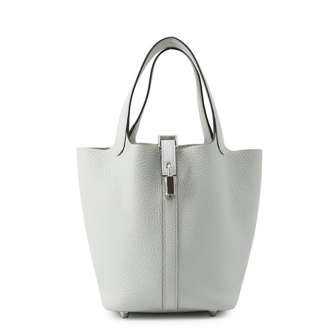 Hermes Picotin Lock PM Handbag, Blue Pale, Taurillon Clemence Leather, K Stamp, HERMES, Lock,: --- Catalog ---Category: SizeWeight: 480g / 1.05lb.Size (HxWxD): 18.5cm x 18cm x 13cm / 7.28'' x 7.08'' x 5.11''Category: DesignType: HandbagGender: WomenMaterial: Taurillon clemence leather Hardware 