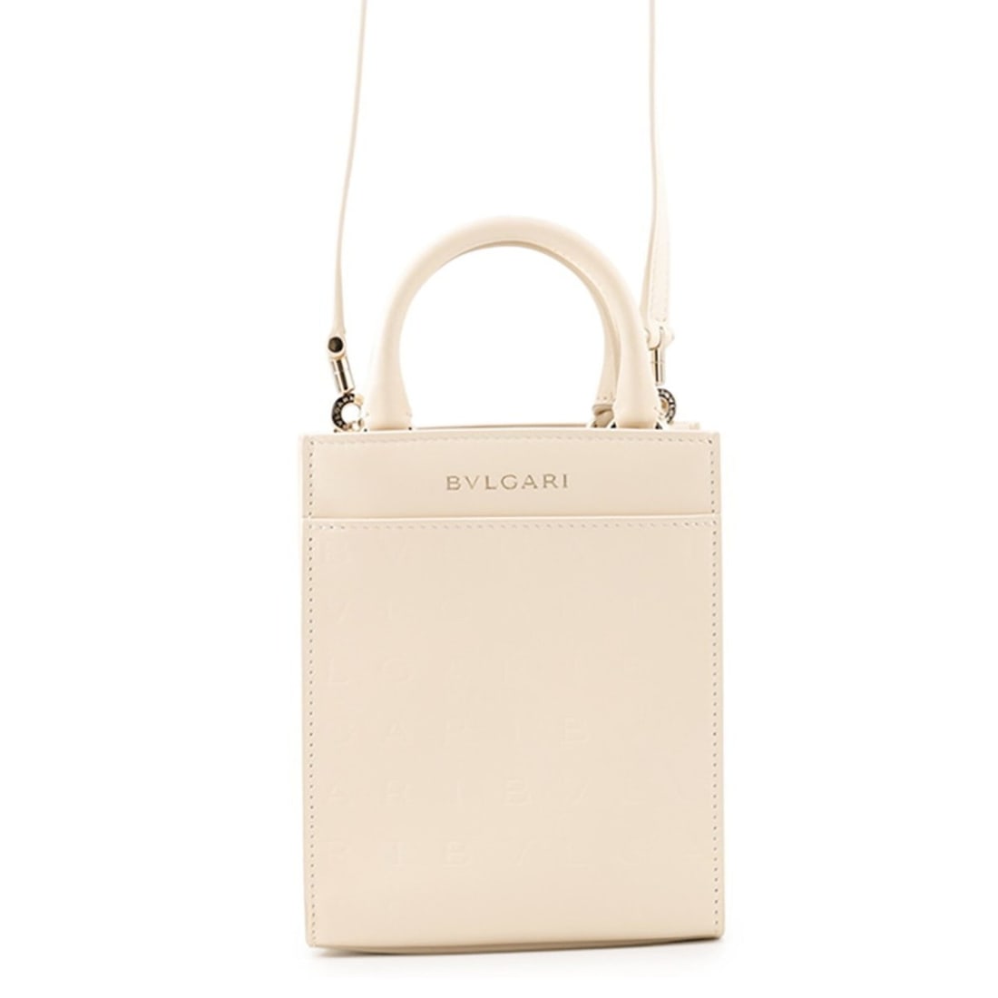 BVLGARI Infinitetum handbag, calf leather, 292003, 2-way handbag for women.: --- Catalog ---Category: SizeWeight: 320g / 11.28oz.Size (HxWxD): 18.5cm x 14.5cm x 5.5cm / 7.28'' x 5.7'' x 2.16''Strap Length: 109.5cm - 124.5cm / 43.11'' - 49.01''Category: DesignType: HandbagColor